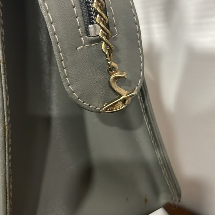Vintage gray leather bag