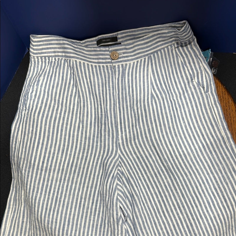 Tahari wide leg linen pants
