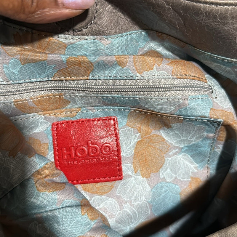 HOBO Classic Gray Leather Hobo Bag