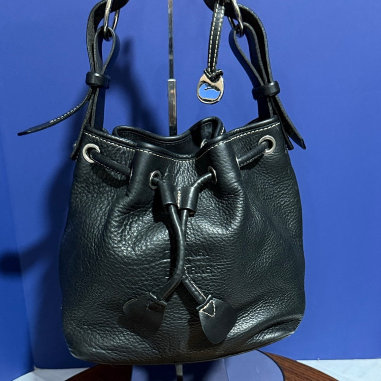 Vintage Dooney Bourke Leather Bucket Bag Pebbled Leather w dustbag