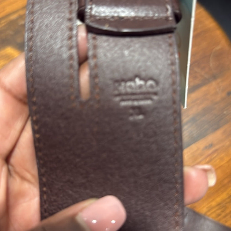 Hobo International Wide Leather Belt with Dual Buckles
