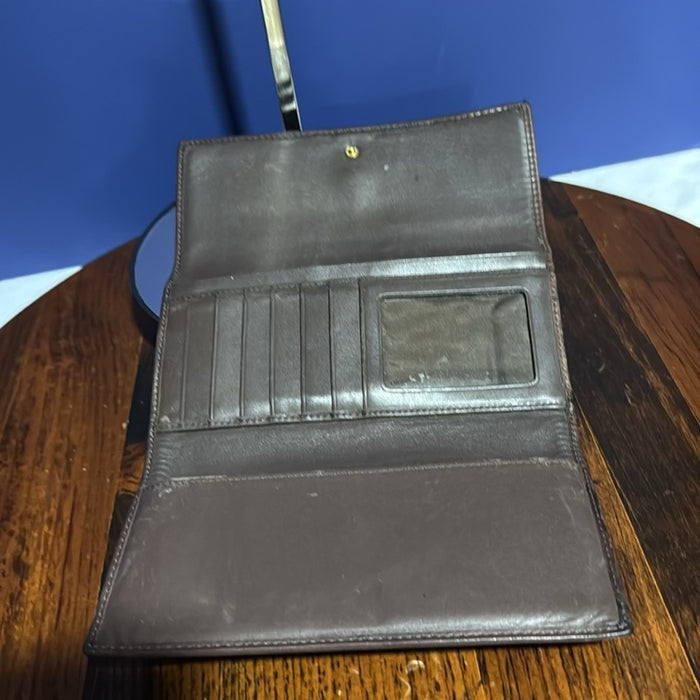 Coach B Leather Legacy Hampton SignatureI C Trifold Wallet & Checkbook Holder