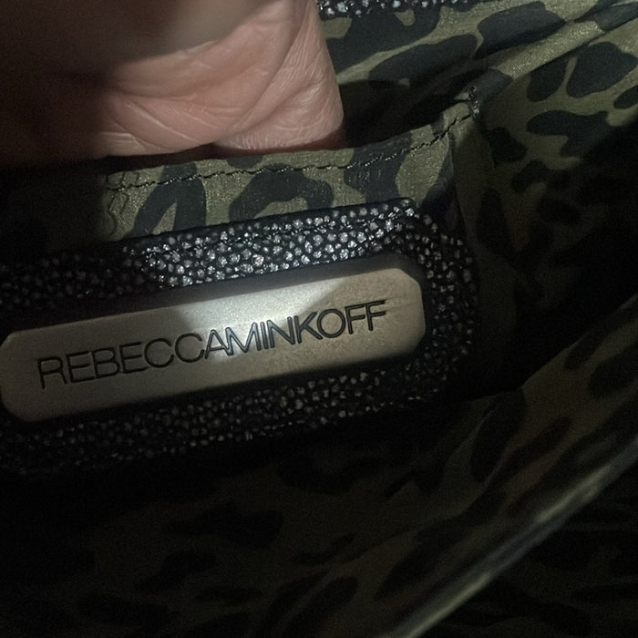 Rebecca Minkoff Covet Convertible Black Stingray Embossed Suede Satchel