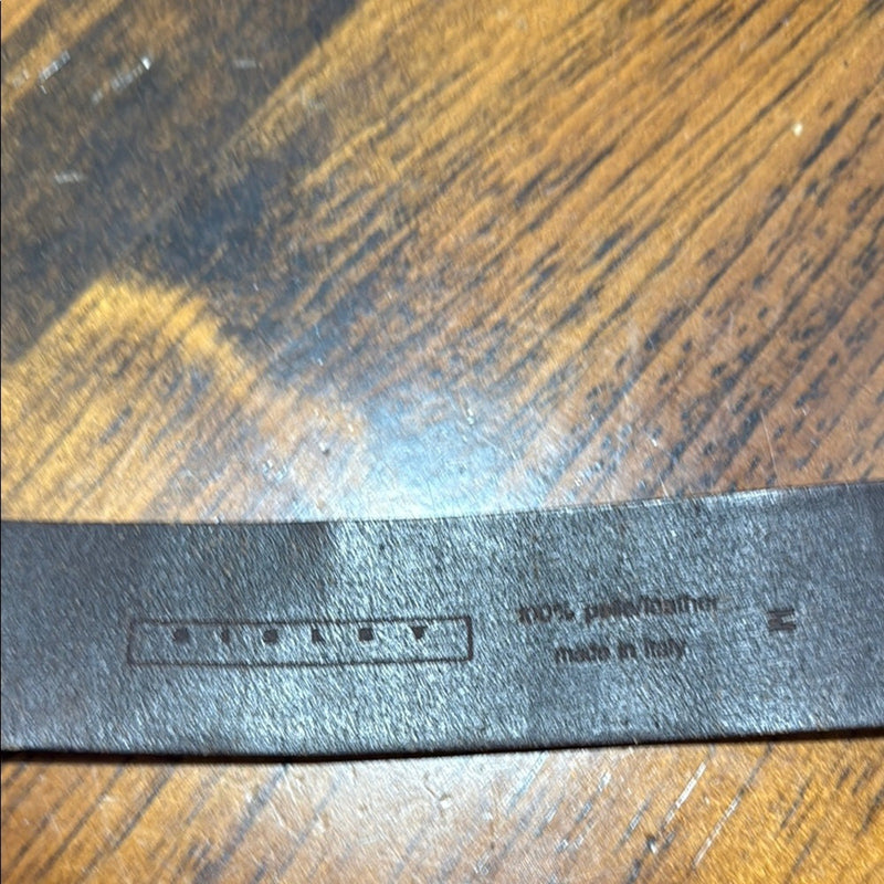 Sisley Brown Leather Belt with Distressed Metal Buckle