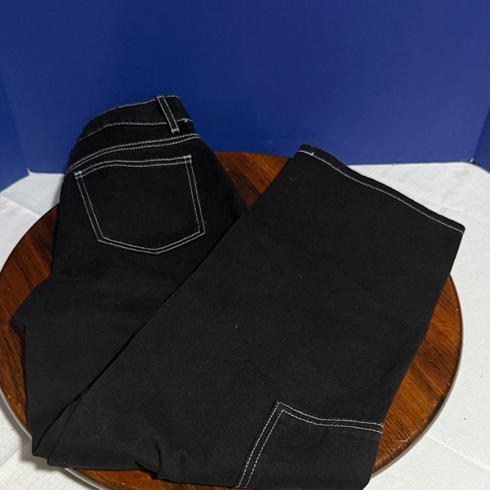 SHEIN High Rise Black Jeans with Contrast Stitching