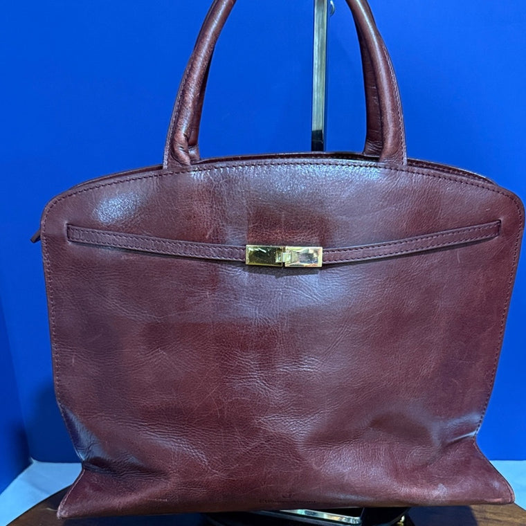 ETIENNE AIGNER Leather VTG Tote Bag Cognac
