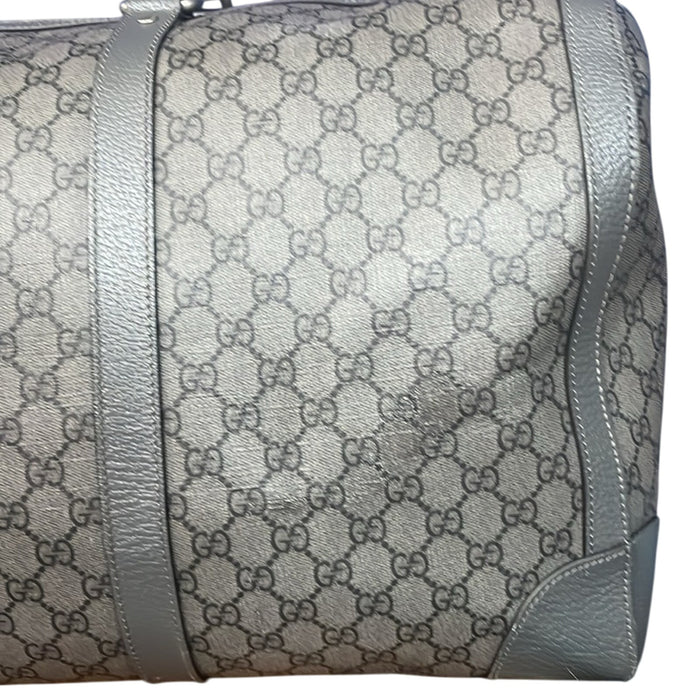 Gucci Ophidia Duffle Bag GG Supreme / Grey Coated Canvas Large with COA