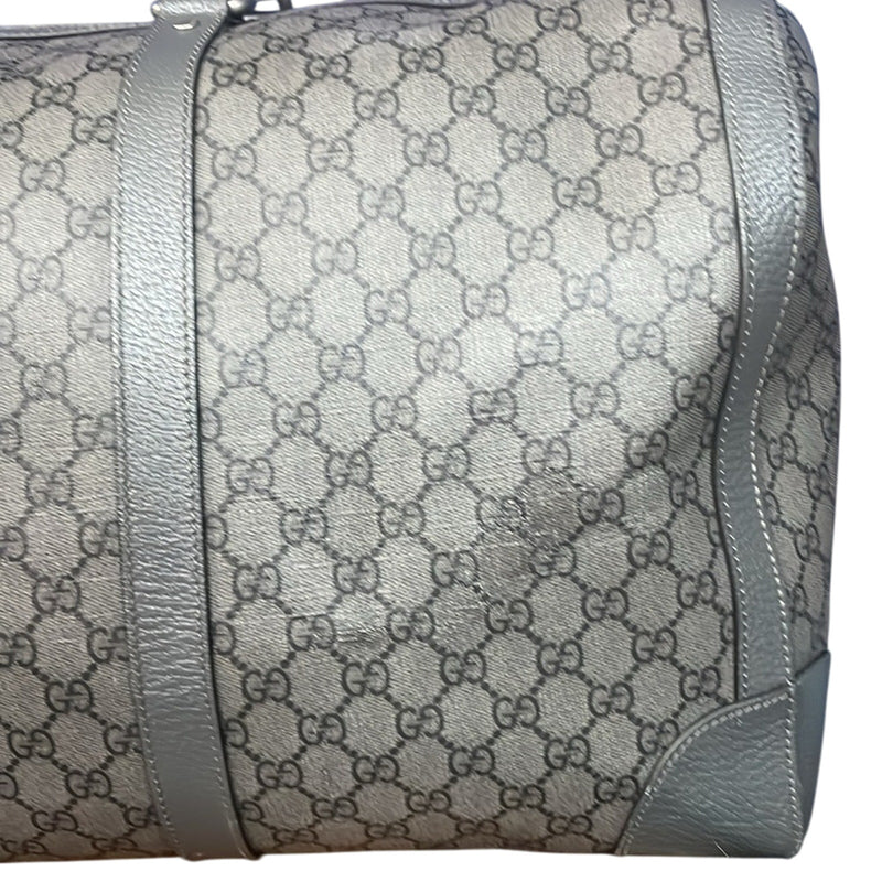 Gucci Ophidia Duffle Bag GG Supreme / Grey Coated Canvas Large with COA