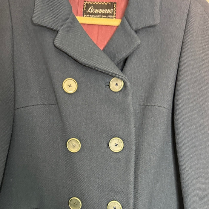 Vintage Adolphe Zelinka New York Blue Double Breasted Coat