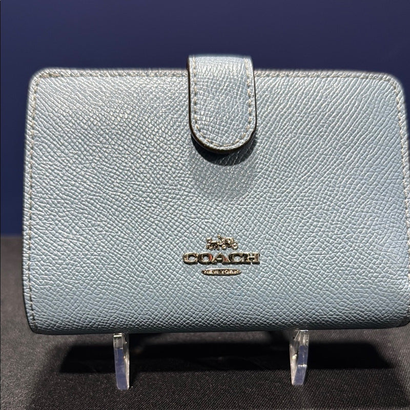 Coach Sky Blue Textured Wallet