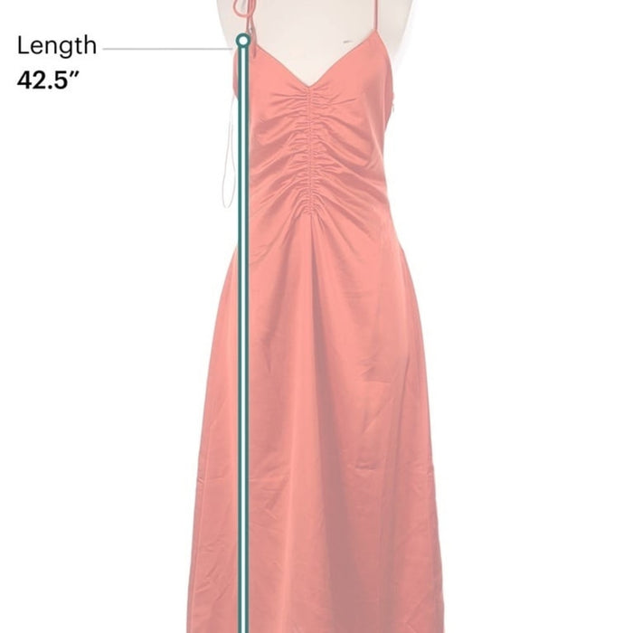 J. Jason Wu orange/red satin midi slip dress
