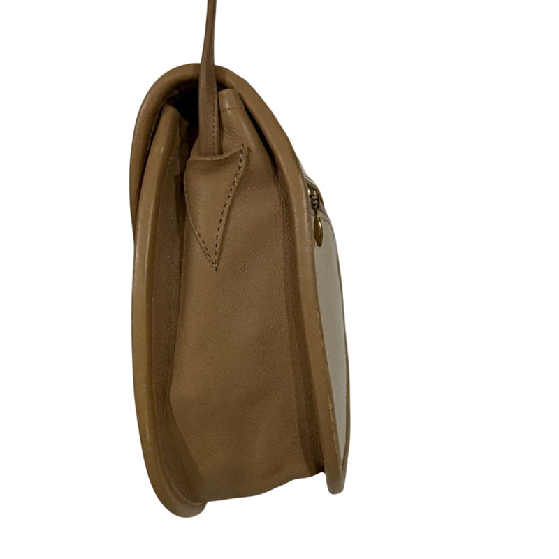 Delman Cream and Tan Crossbody Bag