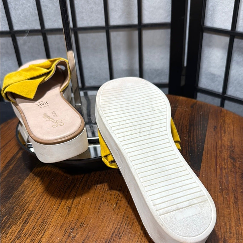SEYCHELLES
Coast Knotted Slide Sandal In Yellow Suede