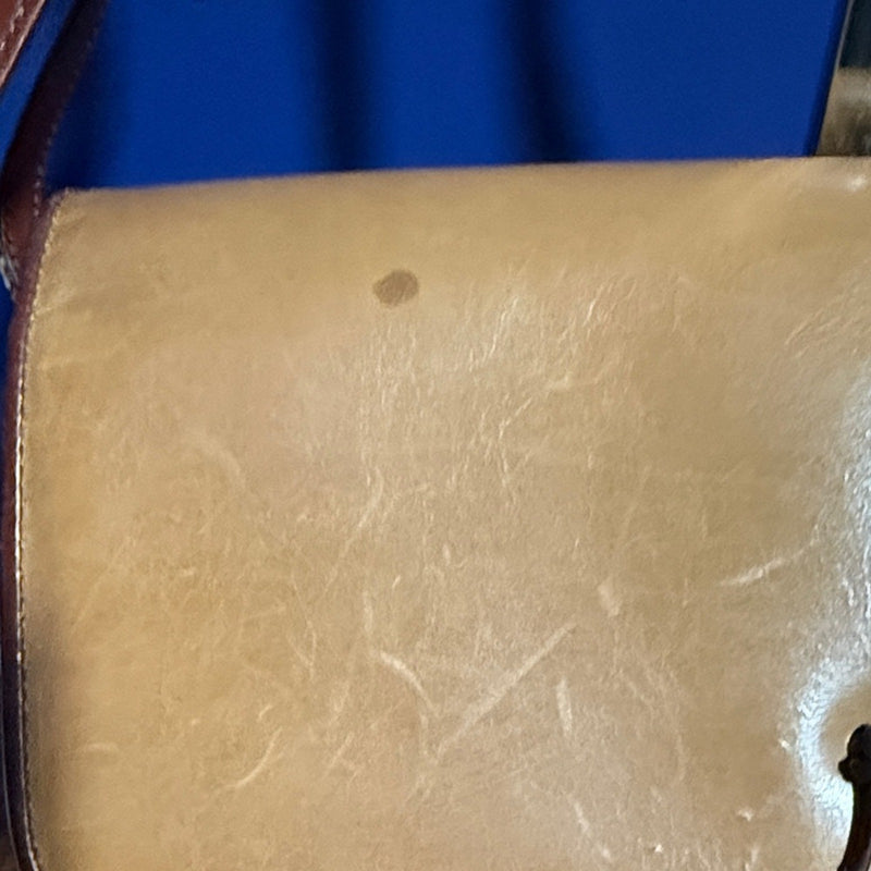 BALLY Cream Tan Grain Leather Cross Body Handbag