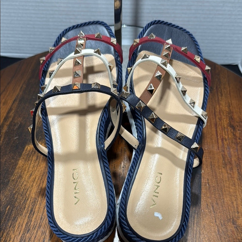 Vinci Seul Multicolor Multi Strap Flat Women Sandal