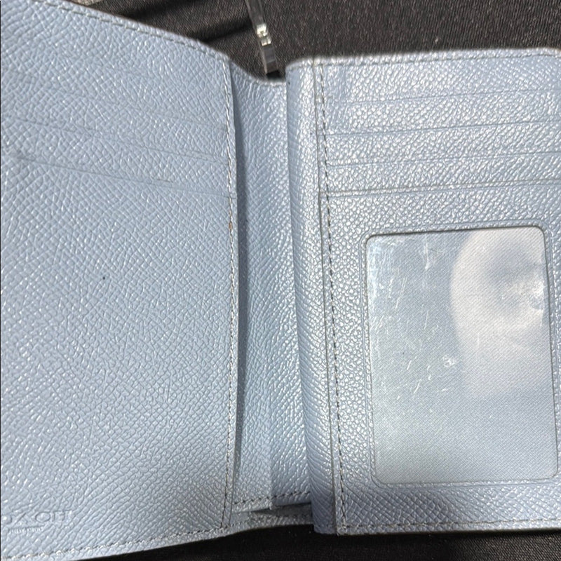 Coach Sky Blue Textured Wallet