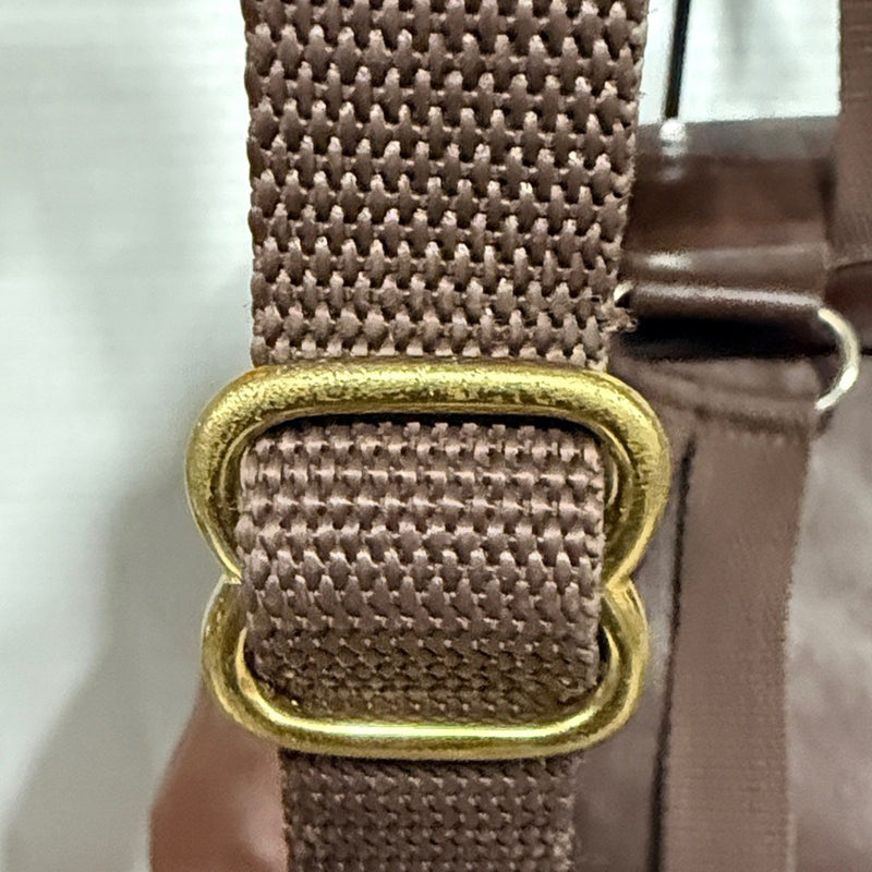 Coach Unisex Dark Brown Leather Drawstring Backpack with Buckle
