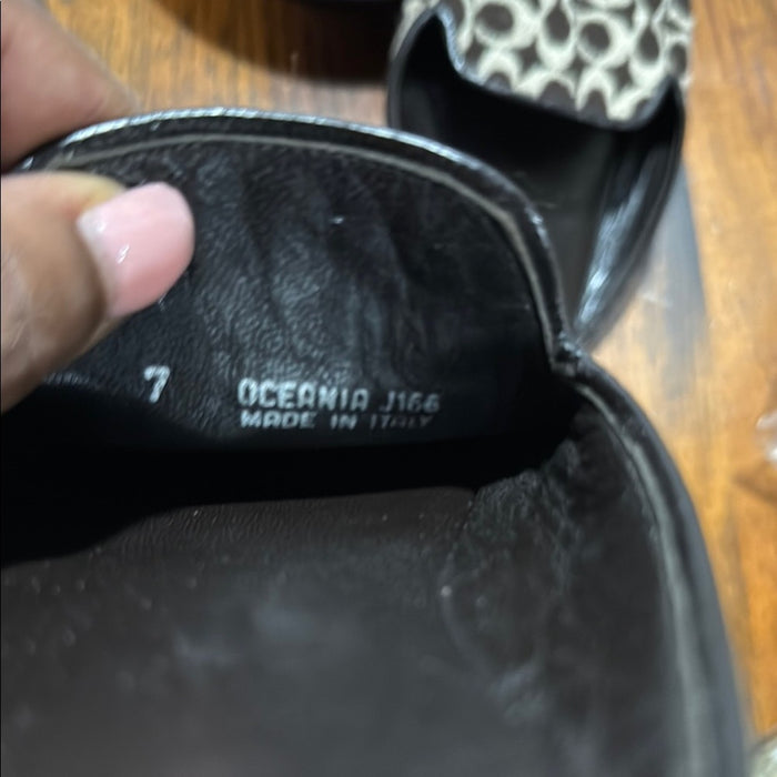 Coach Black Mules with Open Back