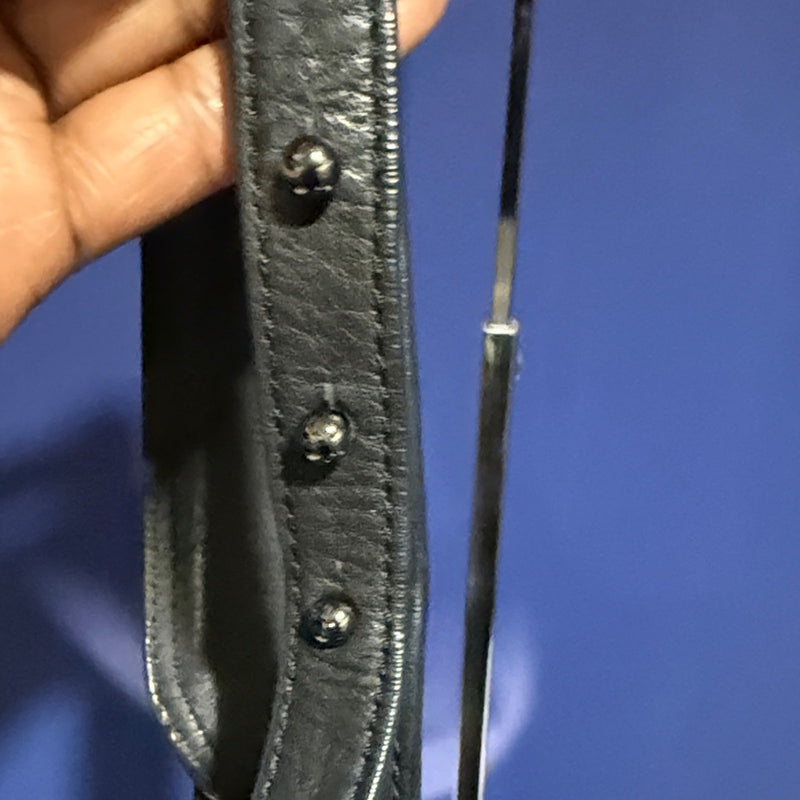 SAMSOE Black Leather Shoulder Bag