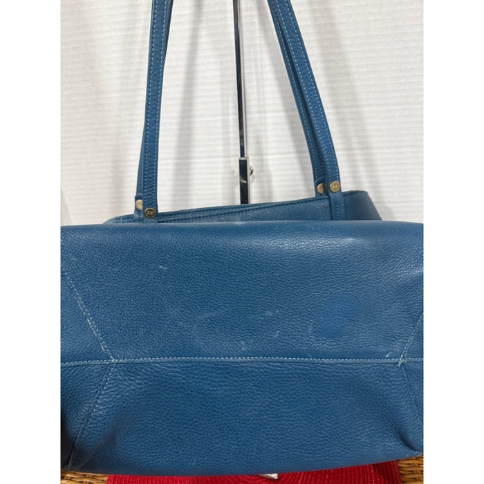 GiGi New York Peacock Blue Leather Tote Bag - Women's Carryall