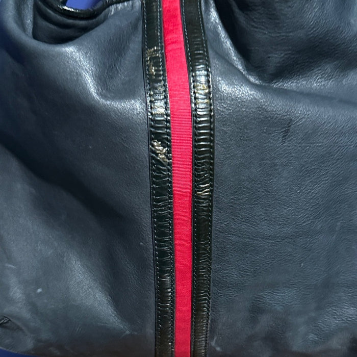 Charles David Black Leather Hobo Shoulder Bag Large 16”x14”