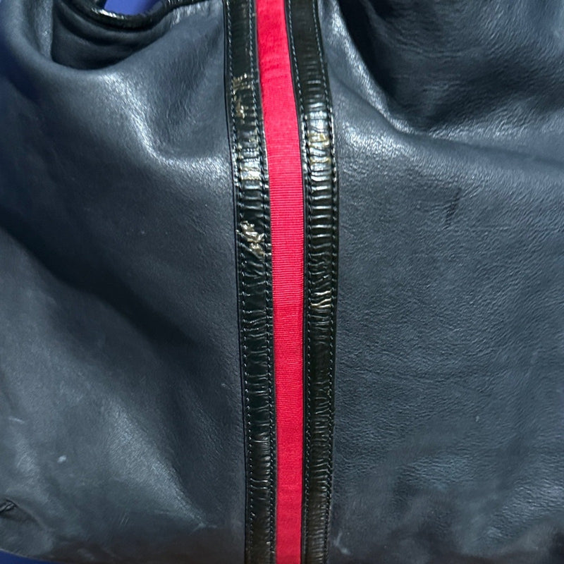 Charles David Black Leather Hobo Shoulder Bag Large 16”x14”