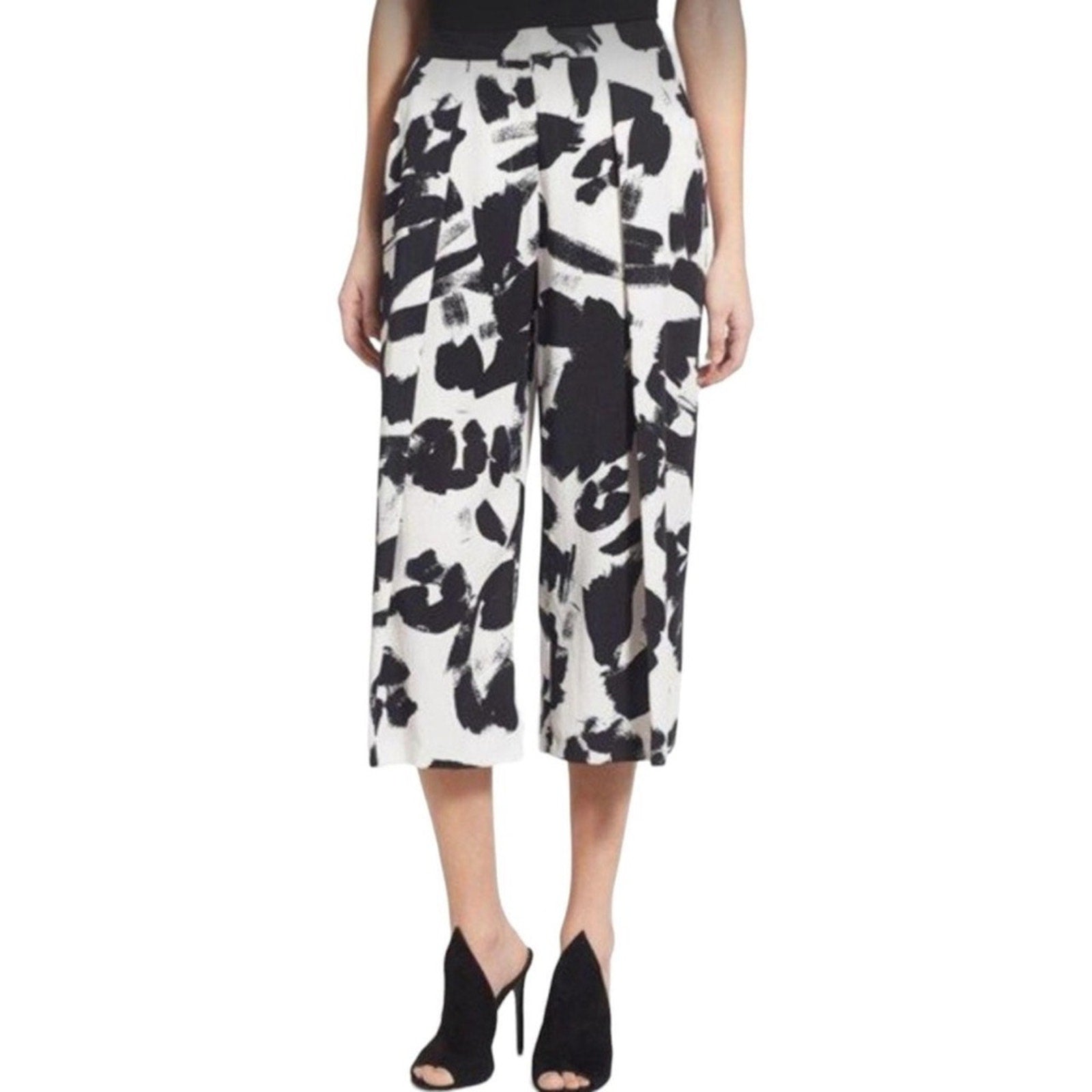 Kendall & Kylie Black and White Wide Leg Pants