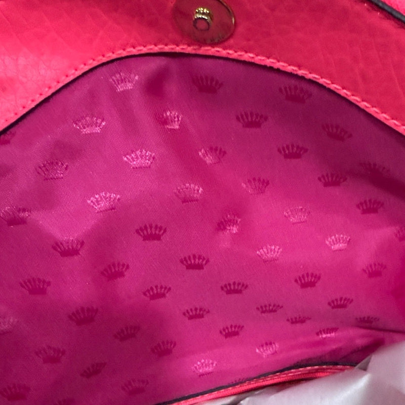 Juicy Couture Neon Preppy Pink Large Tunnel Flap Envelope Cross Body Purse Y2K