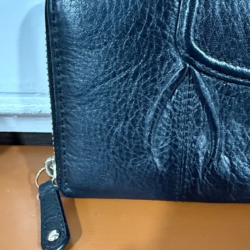 COACH Madison Leather Accordian Zip Around Wallet 46601 SV/BLA