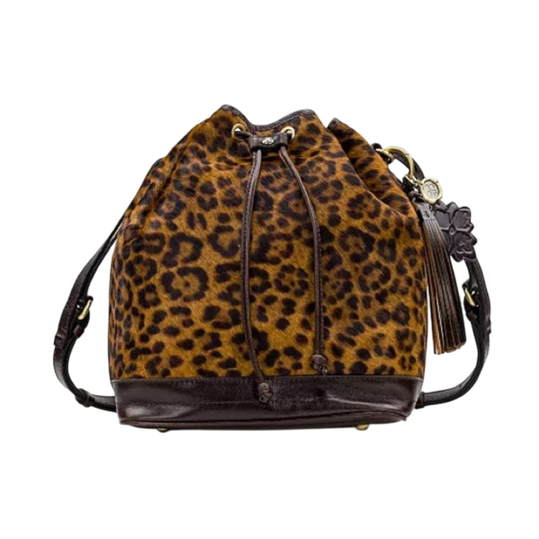 Patricia Nash Melrose Drawstring with Floret Key Fob Leopard Haircalf