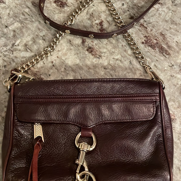 EUC Rebecca Minkoff Mini Mac Clutch Crossbody (H652I01C)-Dark plum