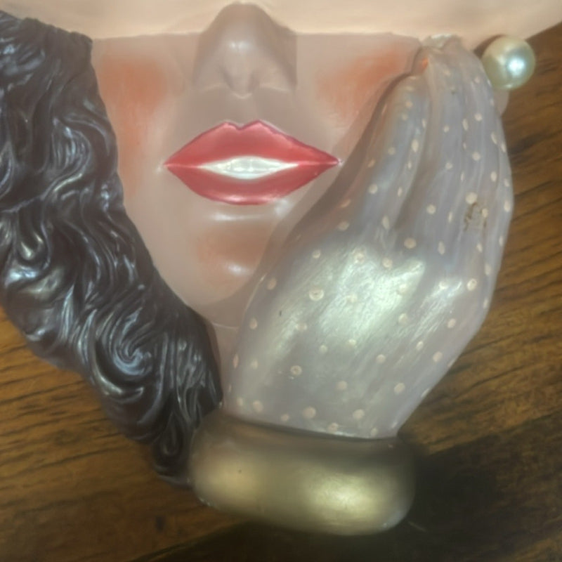 Ceramic Lady head wall hanging. Rare Find