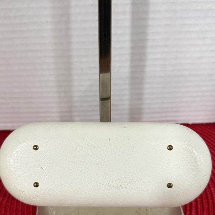 CHLOE Glasses Case White Faux Leather Metal Feet On Bottom Logo Plate Luxury