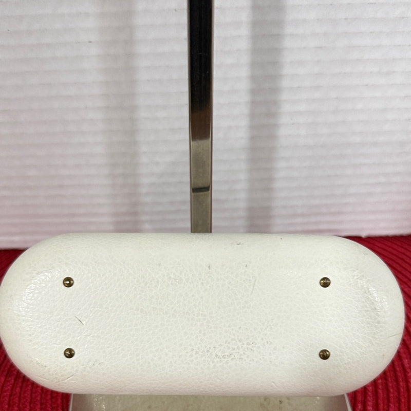 CHLOE Glasses Case White Faux Leather Metal Feet On Bottom Logo Plate Luxury