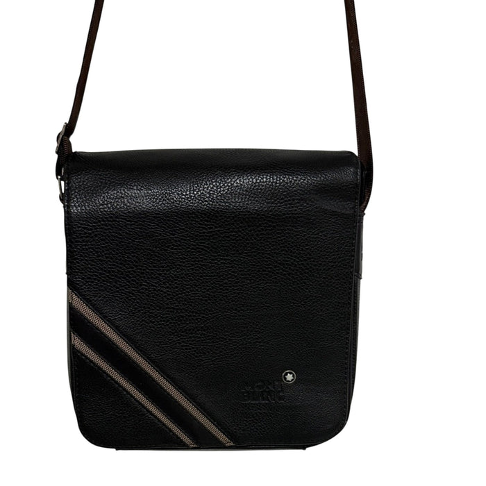 Montblanc Dark Brown Leather Meisterstuck North South Messenger Bag