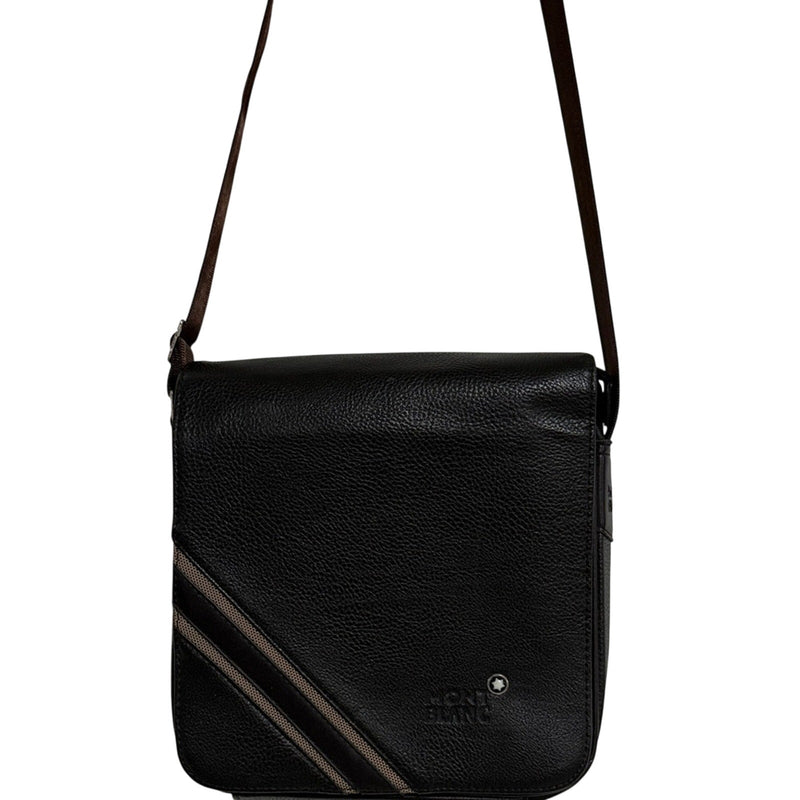 Montblanc Dark Brown Leather Meisterstuck North South Messenger Bag