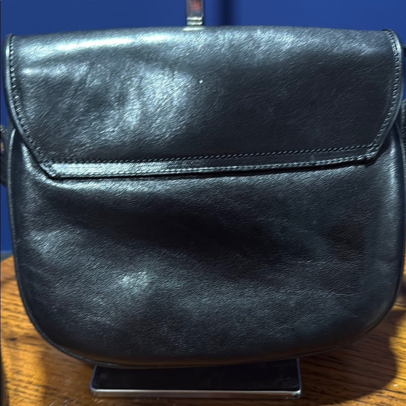 DAINELLI  VINTAGE Black  Leather Crossbody Bag - Made in Italy
