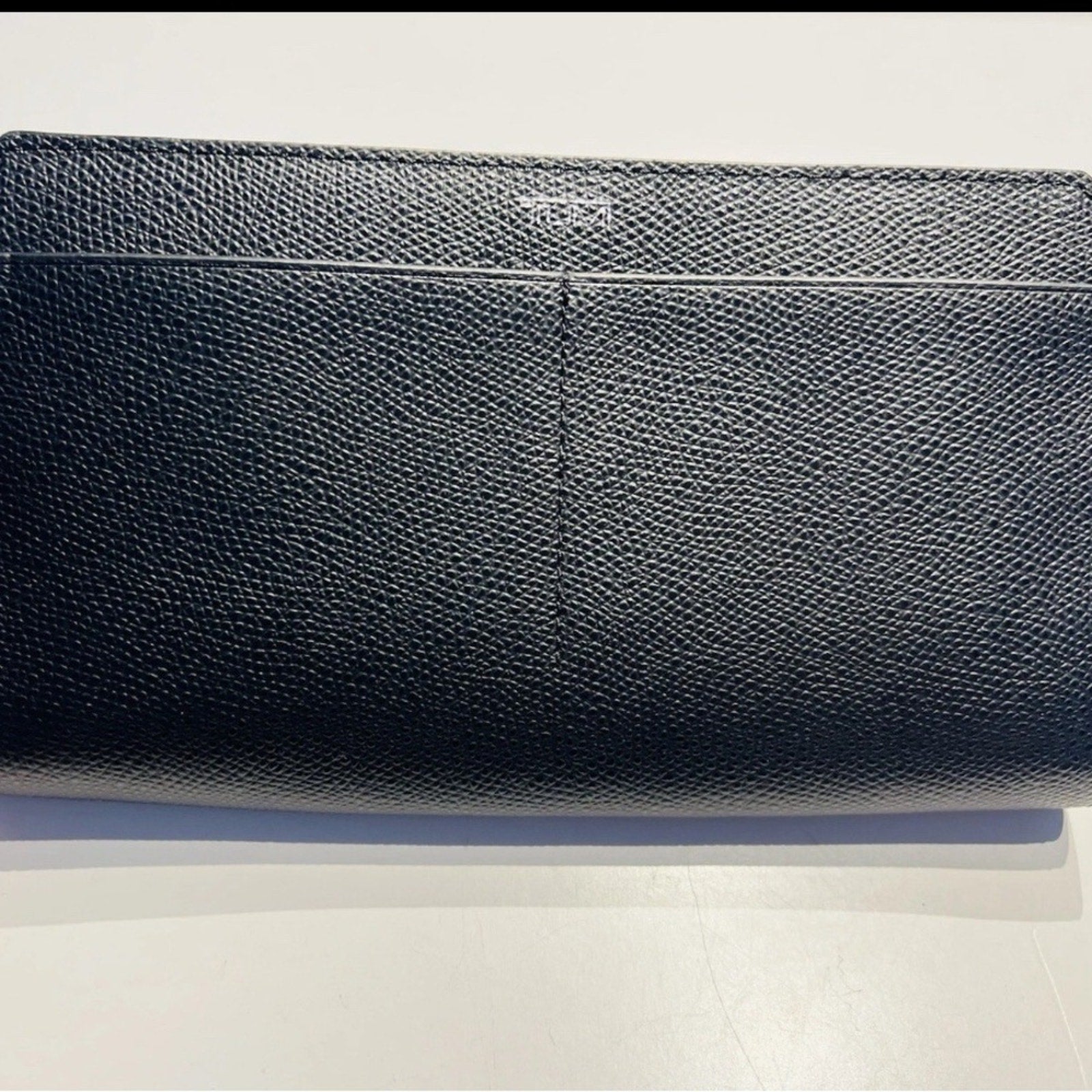 Tumi Black Leather Large Zip Wallet Organizer