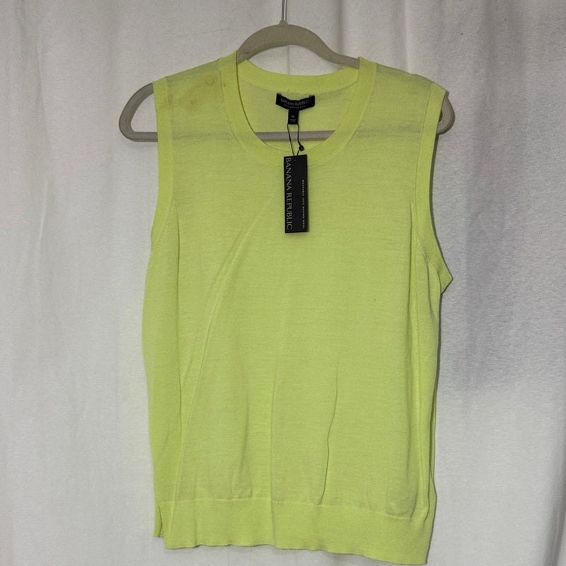 Banana Republic Neon Lime Knit Sleeveless Top