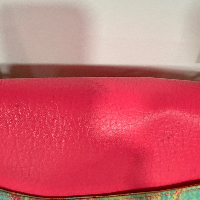 Juicy Couture Neon Preppy Pink Large Tunnel Flap Envelope Cross Body Purse Y2K