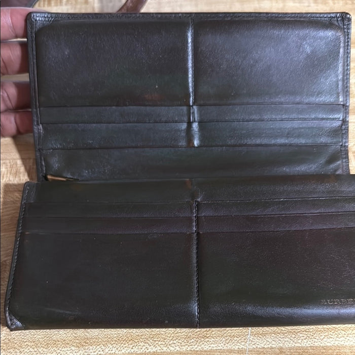 Burberry Dark Brown Leather Clutch