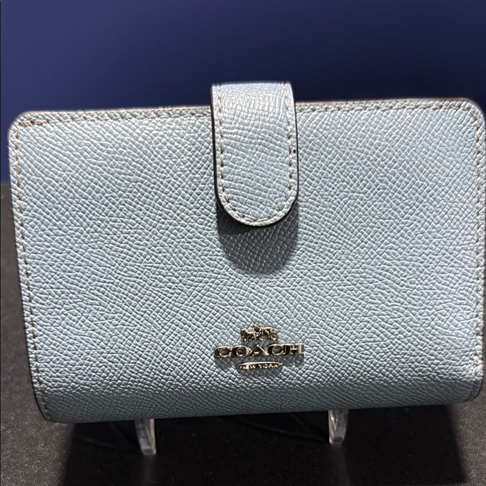 Coach Sky Blue Textured Wallet