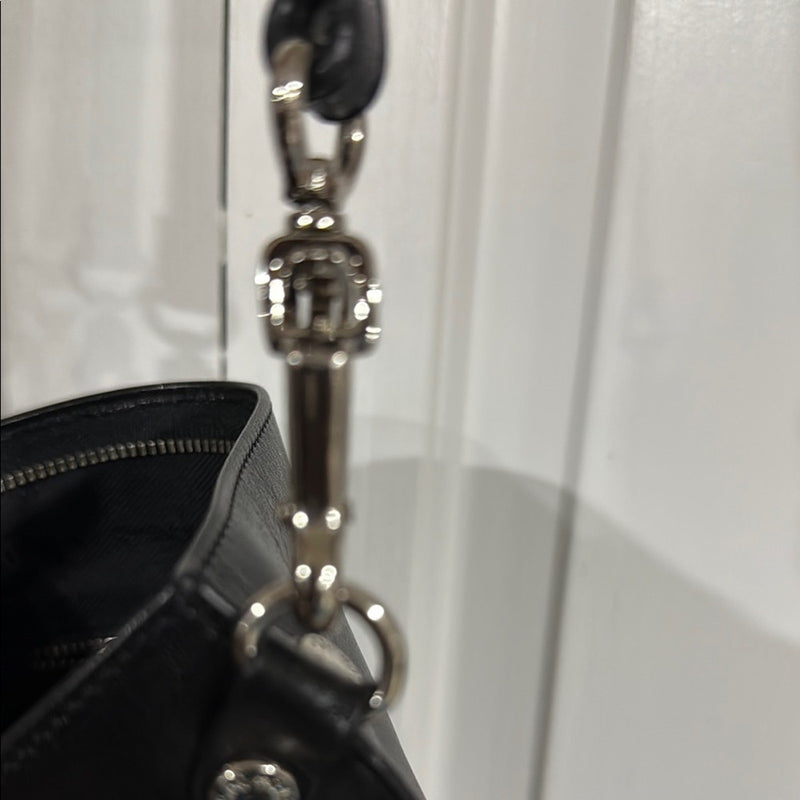 Monsac Black Leather Crossbody Bag