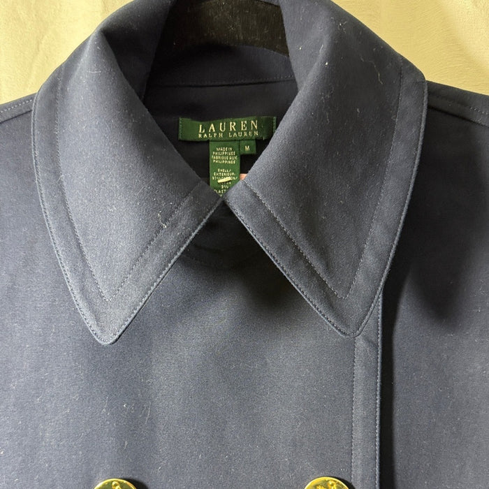 Lauren Ralph Lauren Navy Double-Breasted Peacoat with Gold-Tone Buttons