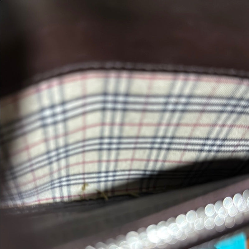 Burberry Dark Brown Leather Clutch
