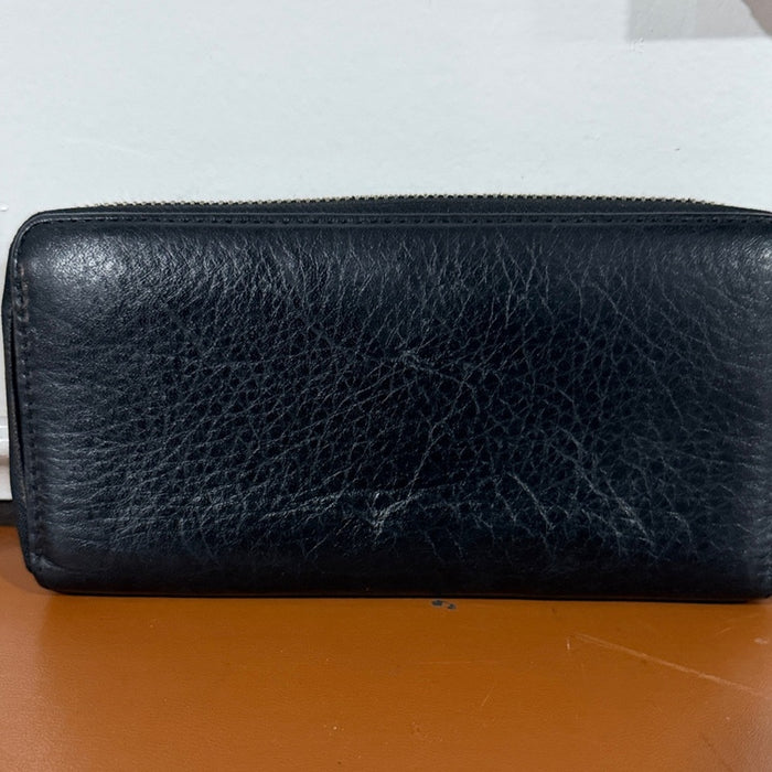 COACH Madison Leather Accordian Zip Around Wallet 46601 SV/BLA