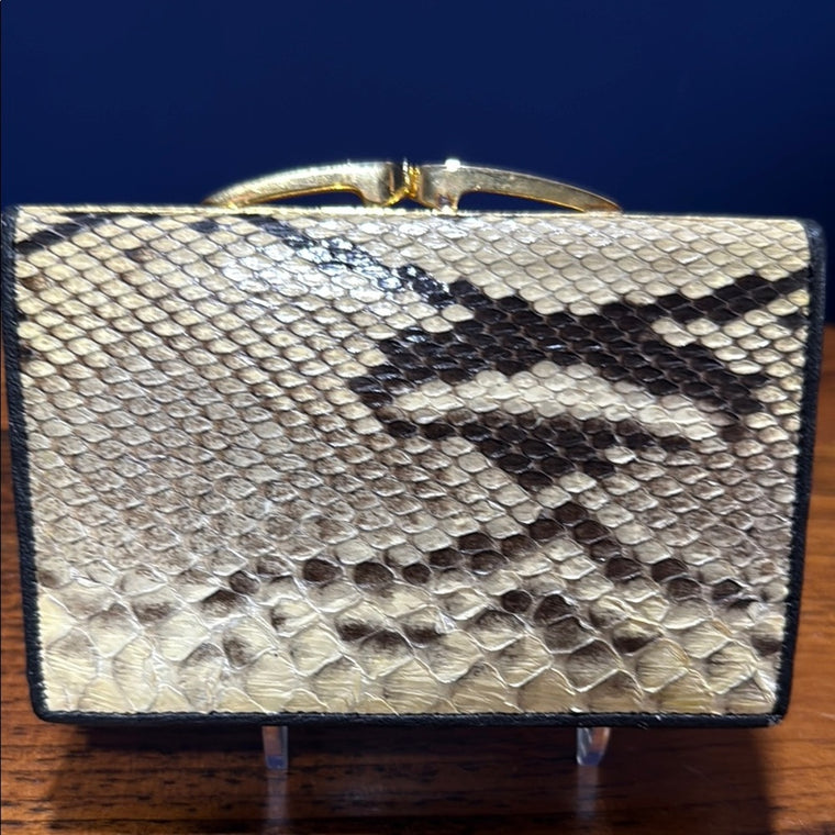 Python Women’s Wallet Vintage Genuine Python and Leather