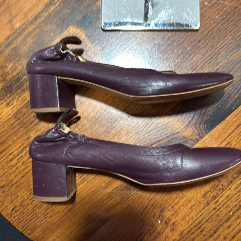 Everlane Women's The Italian Leather Burgundy The Day Heel