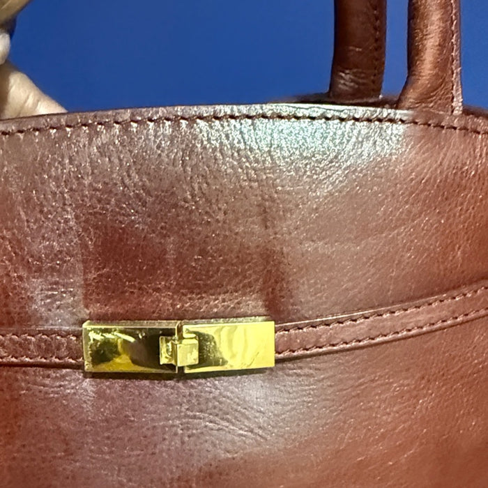 ETIENNE AIGNER Leather VTG Tote Bag Cognac