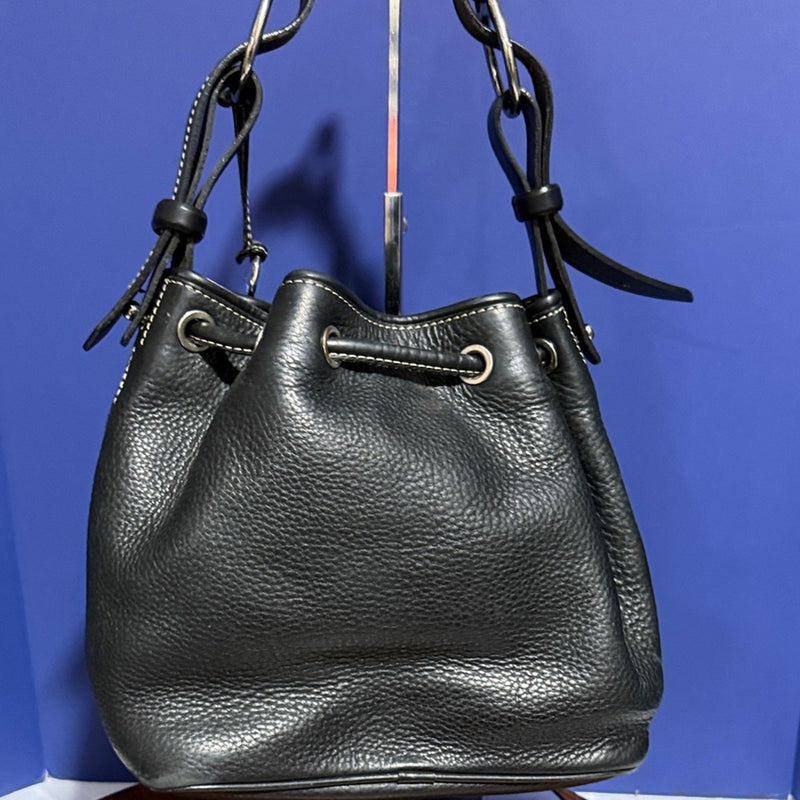 Vintage Dooney Bourke Leather Bucket Bag Pebbled Leather w dustbag